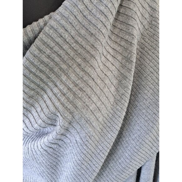 Victorias Secret Cashmere Bld Gray Off Shoulder Ribbed Knit Oversized Sweater M - Picture 4 of 9